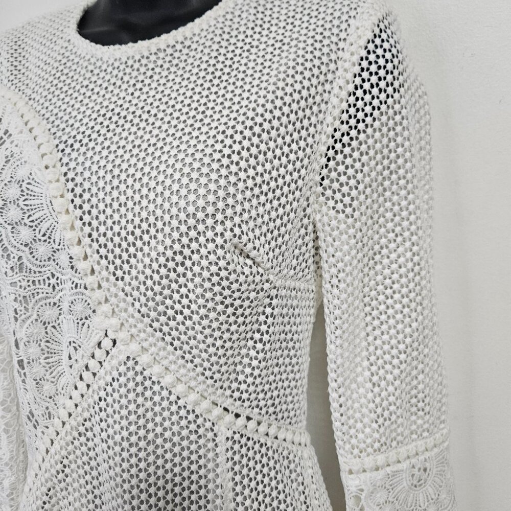 Zimmermann Anais Guipure Lace Mini Dress XS Open Back White - Picture 7 of 14